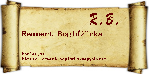 Remmert Boglárka névjegykártya